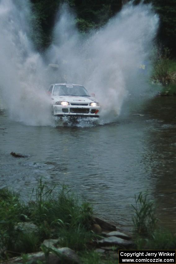 Henry Joy IV / Michael Fennell Mitsubishi Lancer Evo II finishes SS1, Stony Crossing.