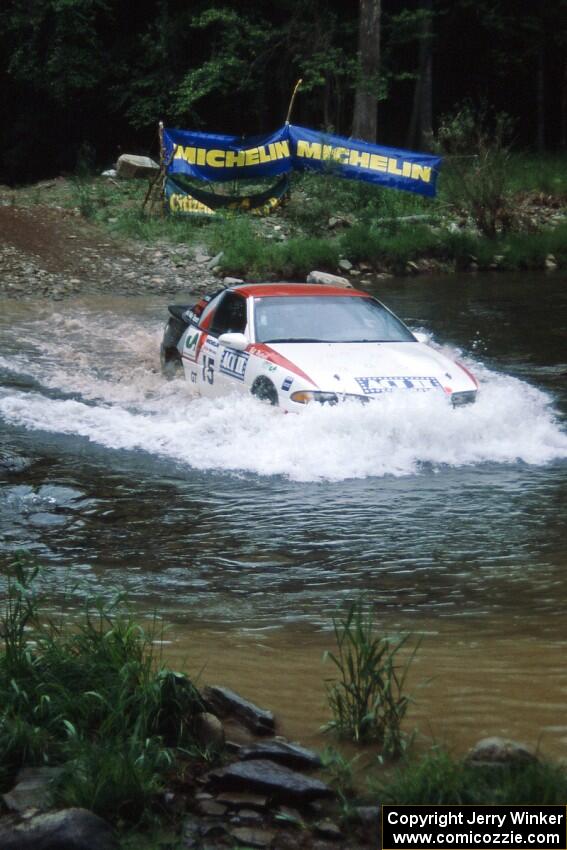 Steve Gingras / Bill Westrick Mitsubishi Eclipse GSX finishes SS1, Stony Crossing.