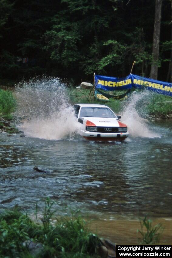 Constantine Mantopoulos / Eduardo Besada Audi 200 Quattro finishes SS1, Stony Crossing.