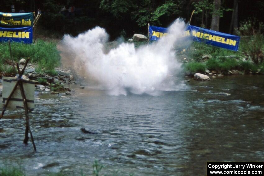 Ivan Orisek / Olga Orisek Audi 4000 Quattro finishes SS1, Stony Crossing.