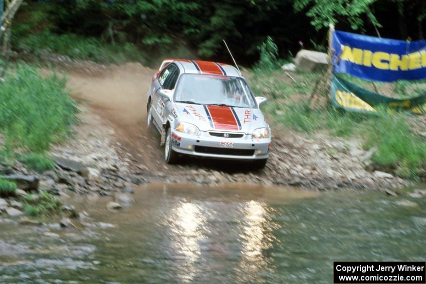 Jay Kowalik / Jeff Wheeler Honda Civic VTEC finishes SS1, Stony Crossing.