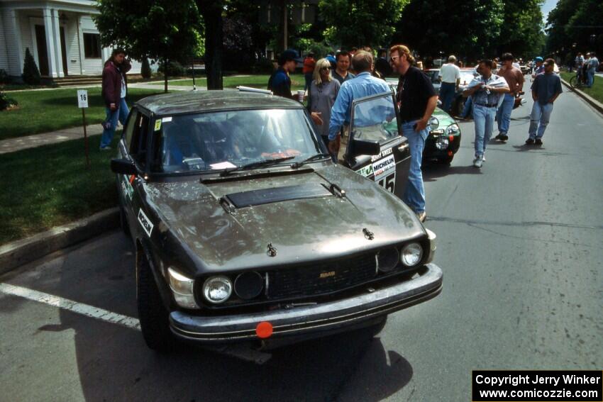 Jerry Sweet / Stuart Spark SAAB 99EMS at midday service in Wellsboro