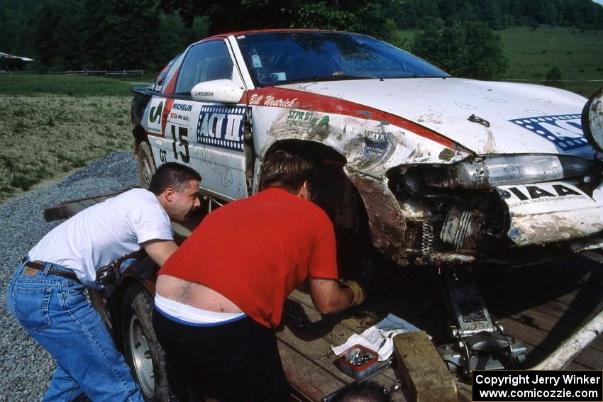 Steve Gingras / Bill Westrick Mitsubishi Eclipse GSX on the trailer after the roll