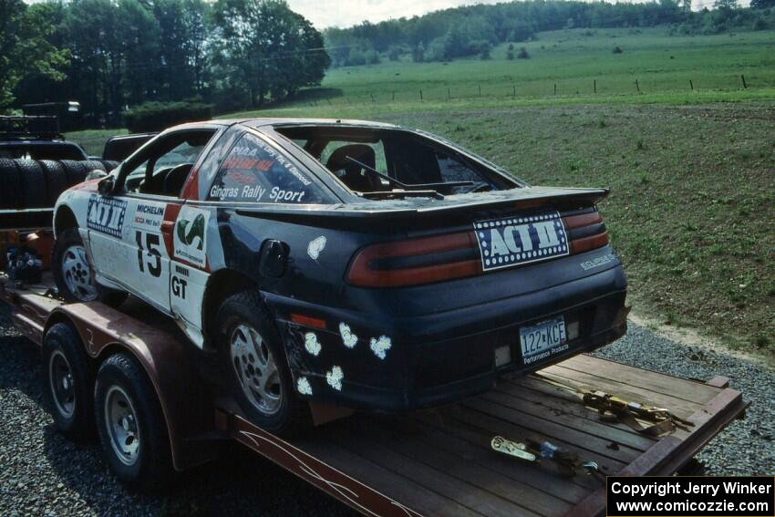 Steve Gingras / Bill Westrick Mitsubishi Eclipse GSX on the trailer after the roll