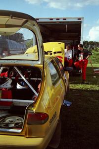 Sam Bryan / Rob Walden SAAB 900 Turbo at Park Rapids service.