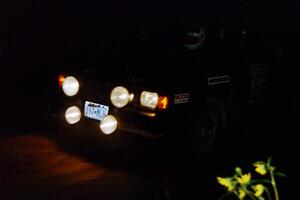 Aaron Hatz / Brendan Higgins at speed at night in their VW GTI.