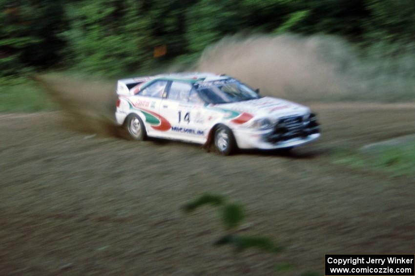 Frank Sprongl / Dan Sprongl Audi S2 Quattro at the spectator point on SS1, Kabekona.