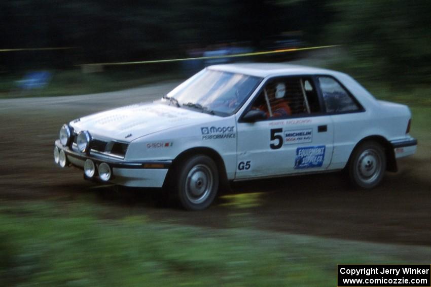 Henry Krolikowski / Cindy Krolikowski Dodge Shadow at the spectator point on SS1, Kabekona.