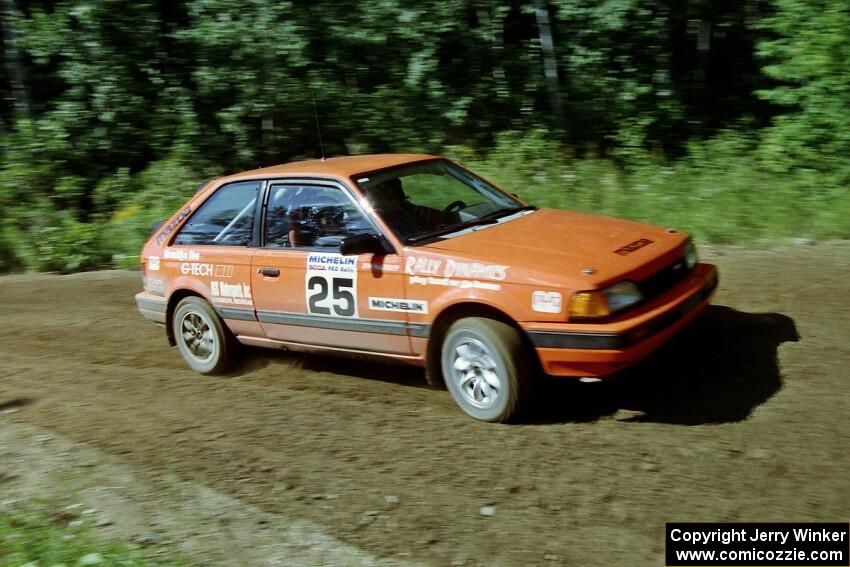 Gail Truess / Pam McGarvey Mazda 323GTX on SS11, Indian Creek.