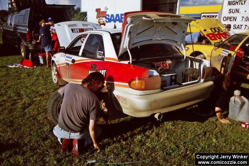 Henry Joy IV / Michael Fennell Mitsubishi Lancer Evo II at Park Rapids service.