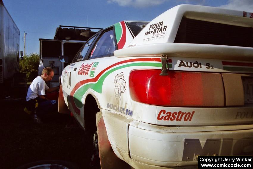 Frank Sprongl / Dan Sprongl Audi S2 Quattro at Park Rapids service.