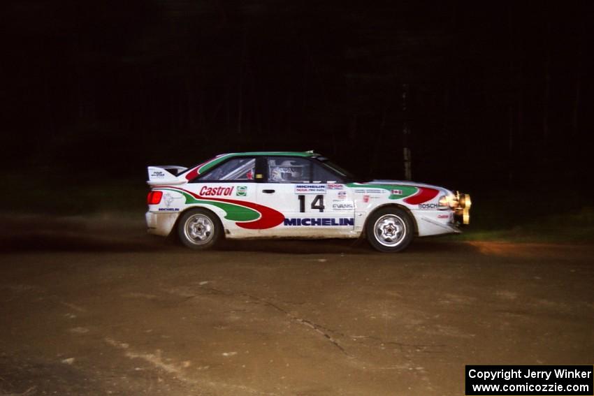 Frank Sprongl / Dan Sprongl Audi S2 Quattro on a night stage.