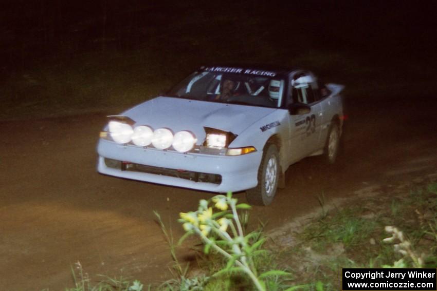 Chris Czyzio / Eric Carlson Mitsubishi Eclipse GSX on a night stage.