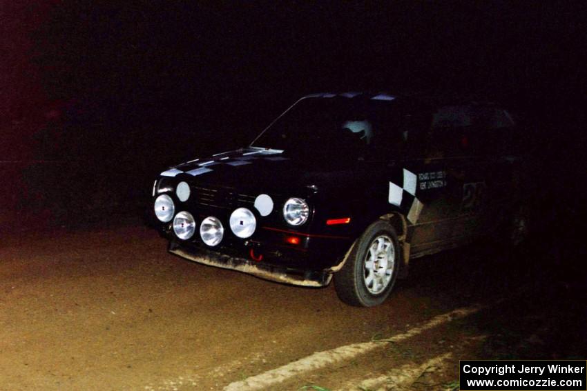 Richard Losee / Kent Livingston VW GTI on a night stage.