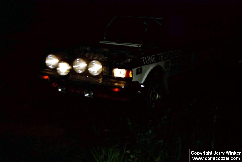 Eric Schroeder / Jennie Mynhier VW Jetta GLI on a night stage.