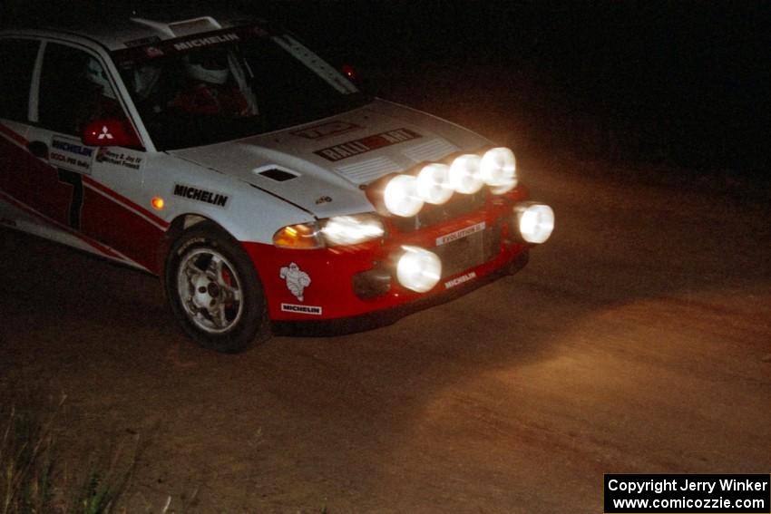 Henry Joy IV / Michael Fennell Mitsubishi Lancer Evo II on a night stage.