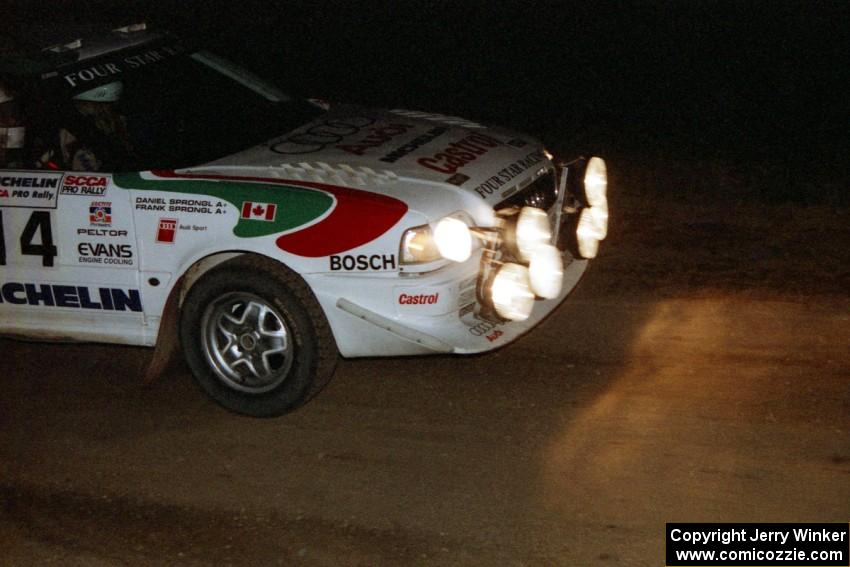 Frank Sprongl / Dan Sprongl Audi S2 Quattro on a night stage.