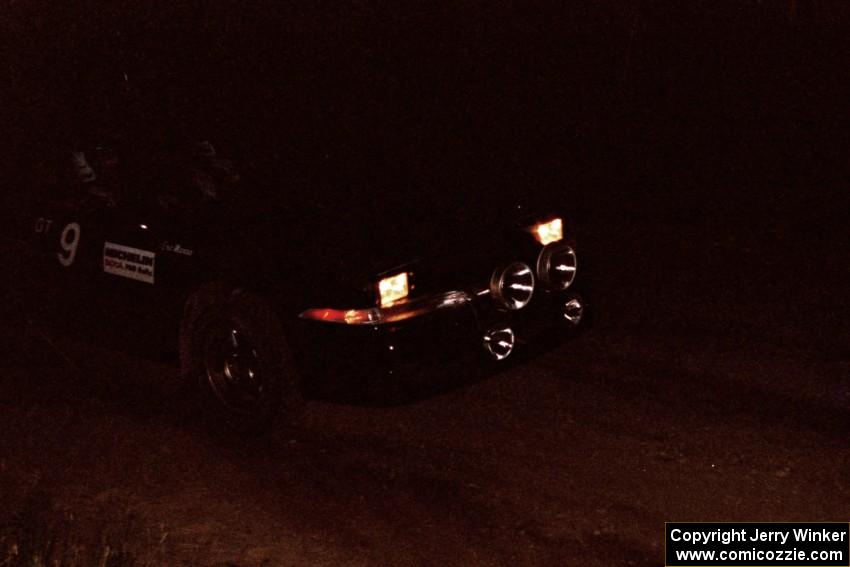 Cal Landau / Eric Marcus Mitsubishi Eclipse GSX on a night stage.