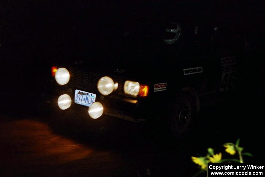Aaron Hatz / Brendan Higgins at speed at night in their VW GTI.