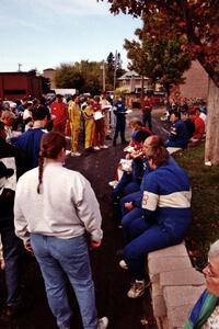 Drivers chat before the drivers meeting.