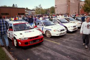 The top four cars on display at parc expose.