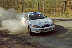The Paul Choiniere / Tom Grimshaw Hyundai Tiburon at a stage early in the day.
