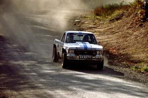 Ken Stewart / Doc Shrader at speed in their Chevy S-10 near the finish of SS2.