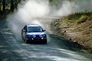 The Al Kaumeheiwa / Craig Sobczak Dodge Neon at speed near the finish of SS2.