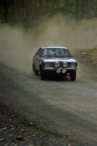 Scott Radabaugh / Marlena Baerkircher drift their Dodge Colt through the final corners of SS2.