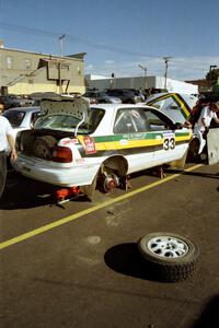 The Tom Ottey / Pam McGarvey Hyundai Elantra at L'Anse service.