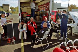 L to R) Alex Kintigh, Rob Bohn, Al Kintigh, Doug Davenport, Mark Utecht, Mike Hurst and Dean Rushford (as Superman).