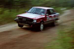 Jon Kemp / Gail McGuire hit the culvert near the end of Menge Creek II at speed in their Audi 4000 Quattro.