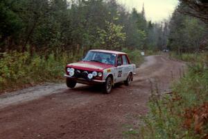 Pete Lahm / Jimmy Brandt at speed on Menge Creek II in their Datsun 510.