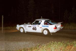 Ted Grzelak / Dan Gildersleeve drift their Mazda RX-7 through a 90-right near the end of the rally.