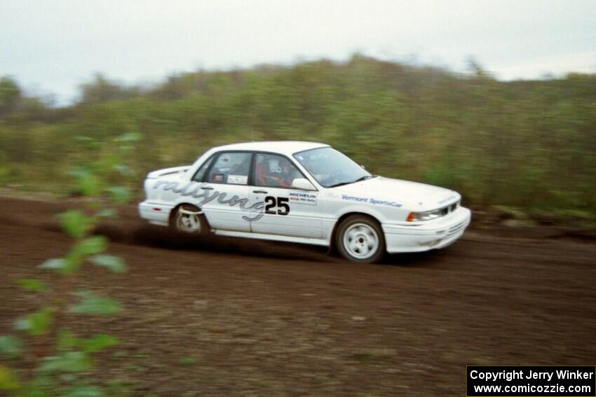 Bill Driegert / Hishin Shim at speed in their Mitsubishi Galant VR-4 on the practice stage.