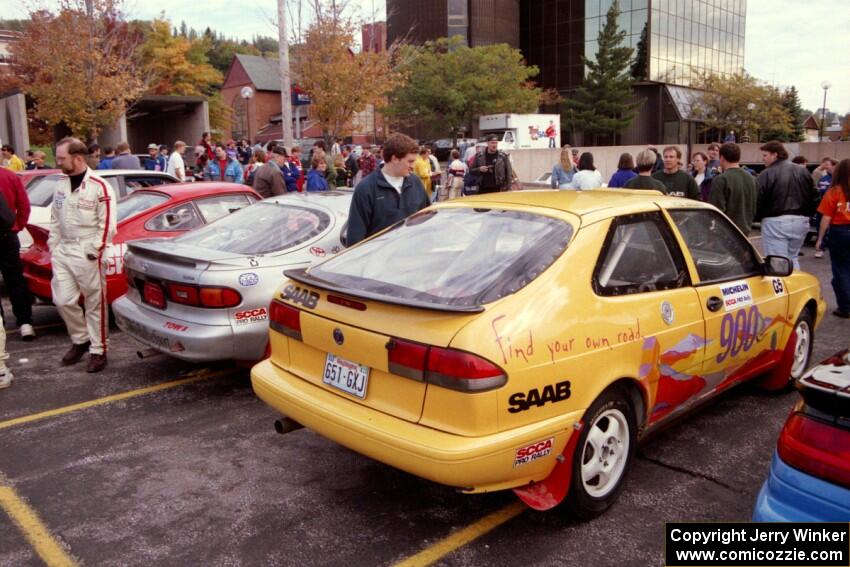 The Sam Bryan / Rob Walden SAAB 900 Turbo and Bruce Newey / Matt Chester Toyota Celica Turbo at parc expose.