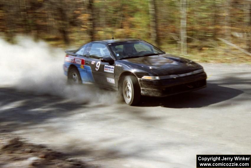 The Cal Landau / Eric Marcus Mitsubishi Eclipse GSX drifts through the final corner of SS2.