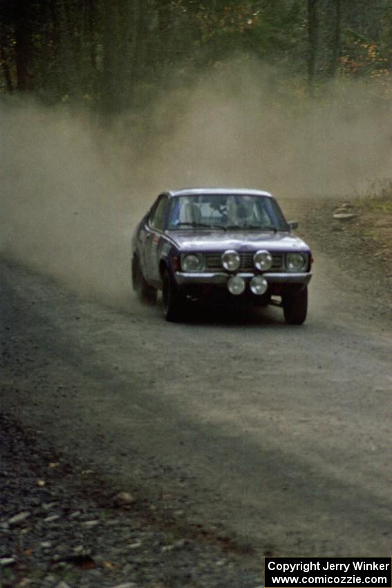 Scott Radabaugh / Marlena Baerkircher drift their Dodge Colt through the final corners of SS2.