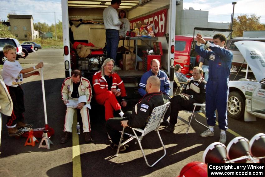 L to R) Alex Kintigh, Rob Bohn, Al Kintigh, Doug Davenport, Mark Utecht, Mike Hurst and Dean Rushford (as Superman).