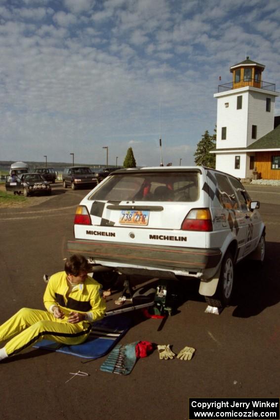 The Richard Losee / Kent Livingston VW GTI at L'Anse service.