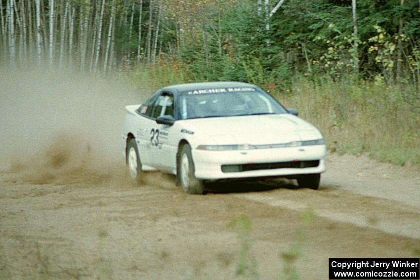 Chris Czyzio / Eric Carlson at speed in their Mitsubishi Eclipse GSX on the first straight of Menge Creek I.