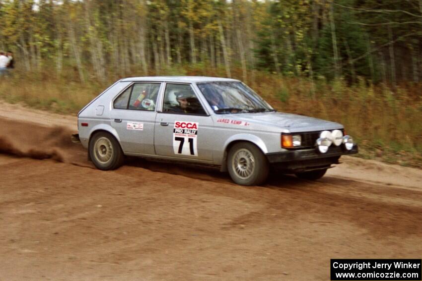 Jason Anderson / Jared Kemp drift their Dodge Omni through the first corner of Menge Creek I.