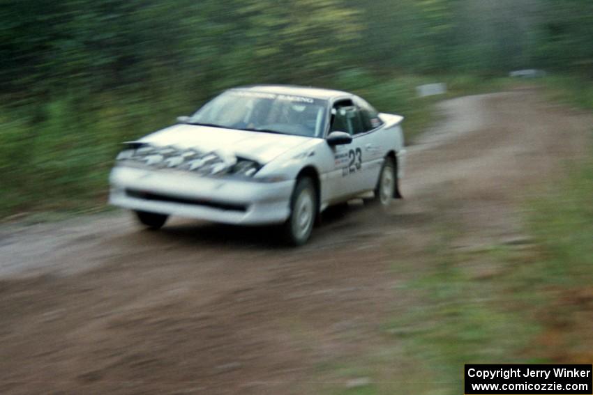 Chris Czyzio / Eric Carlson at speed in their Mitsubishi Eclipse GSX near the finish of Menge Creek II.