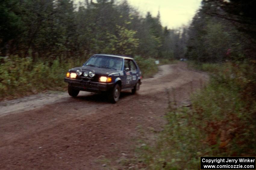 Mark Utecht / Paul Schwerin hit the culvert at speed in their Dodge Omni GLH-Turbo near the finish of Menge Creek II.