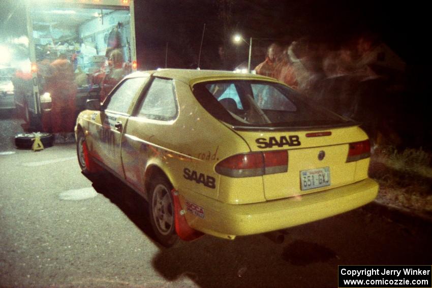 The Sam Bryan / Rob Walden SAAB 900 Turbo at the first Kenton service.