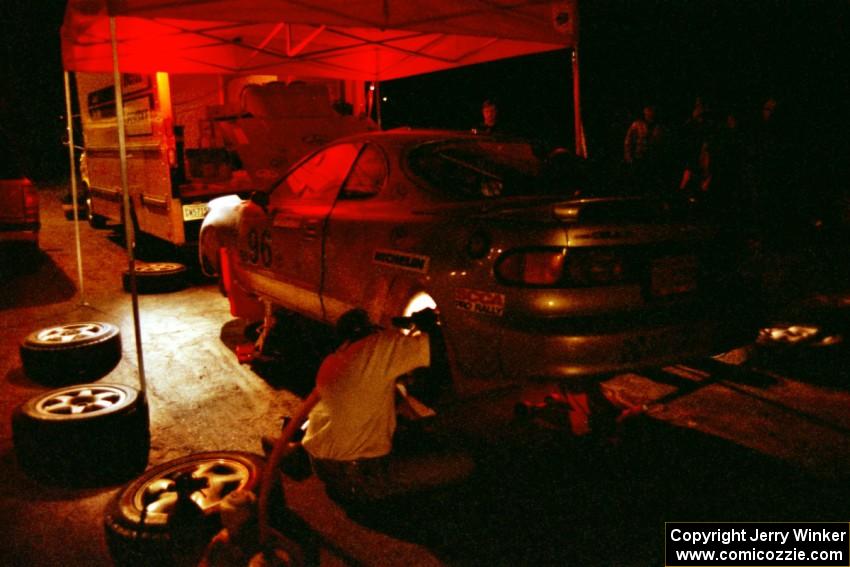 Bruce Newey / Matt Chester bring their Toyota Celica Turbo into the first Kenton service.