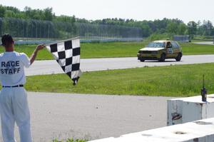 Team Short Bus VW Golf GL takes the checkered flag