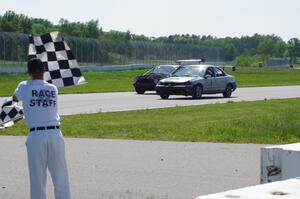 Three Sheets Ford Contour and Brake Dusters BMW 540 takes the checkered flag