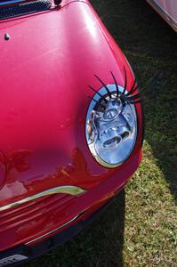 Mini Cooper with eyelashes