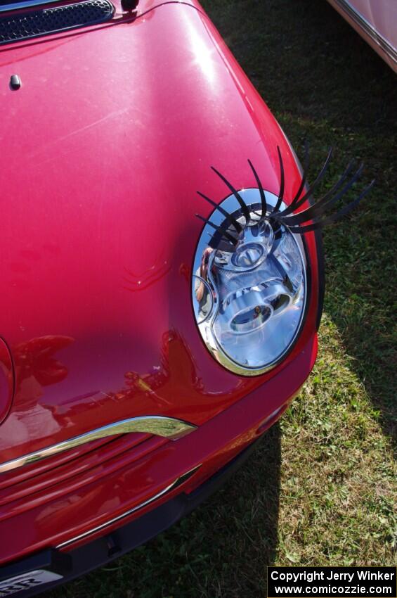 Mini Cooper with eyelashes